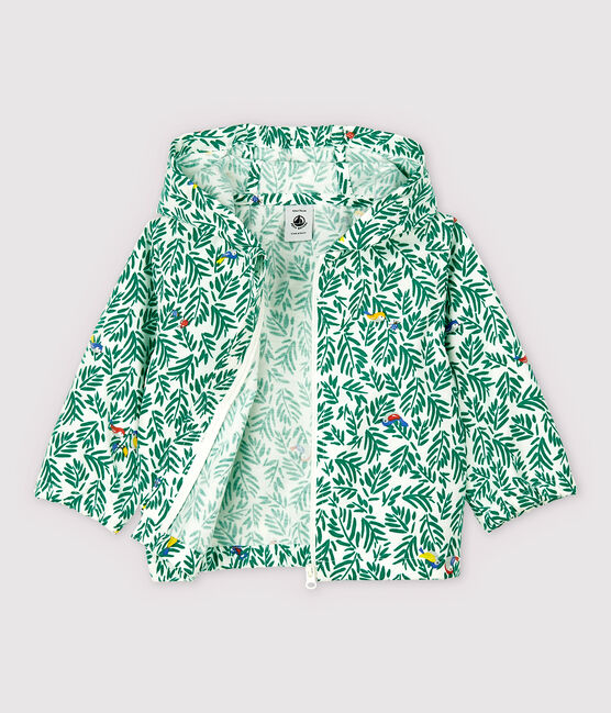 Baby Boys' Waterproofed Knit Windbreaker MARSHMALLOW white/GAZON green/MULTICO