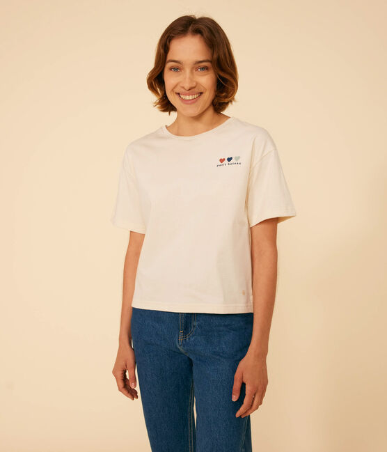 Women's Boxy Cotton T-Shirt AVALANCHE Ecru