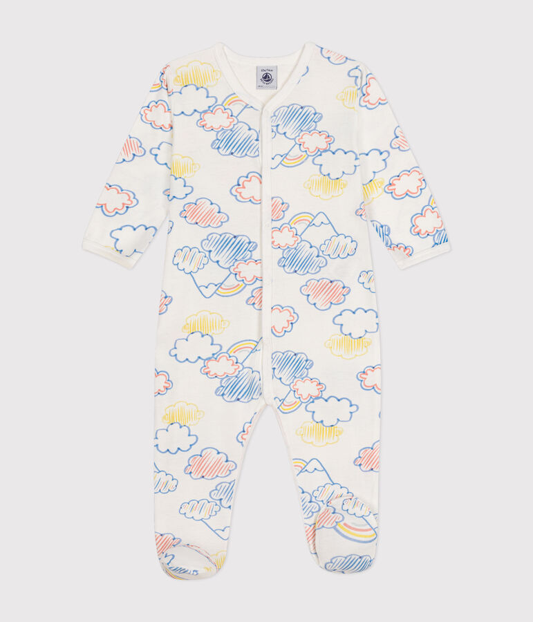 Babies' Cotton Rainbow Print Pyjamas white/multicolor
