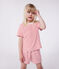 Children's short stripy cotton pyjamas MARSHMALLOW red/SPI
