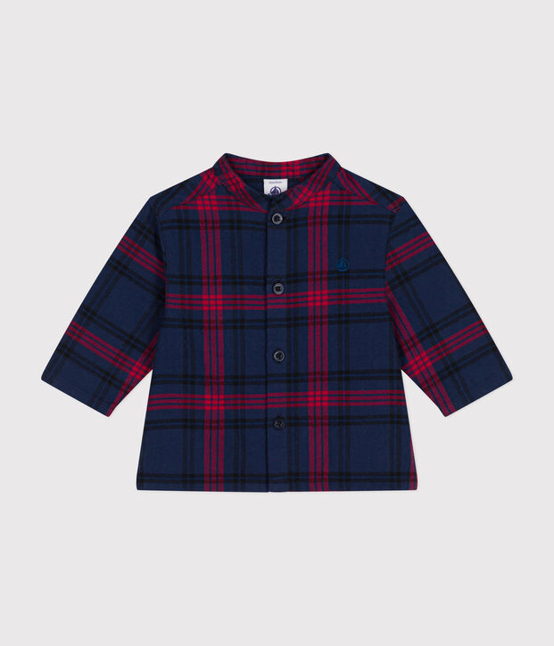 Babies' checked flannel shirt blue/multicolor