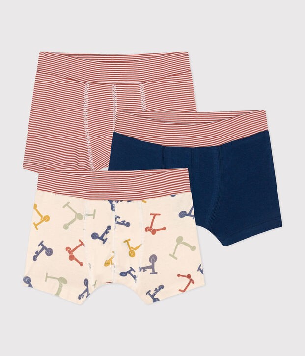 Children's Scooter Design Cotton Boxers - 3-Pack multicolor