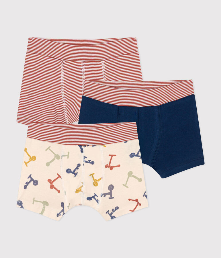Children's Scooter Design Cotton Boxers - 3-Pack multicolor
