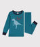 Children's long-sleeved cotton dinosaur pyjamas DRAGONFLY green