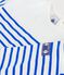 Babies' long sleeved cotton Breton top MARSHMALLOW white/PERSE blue