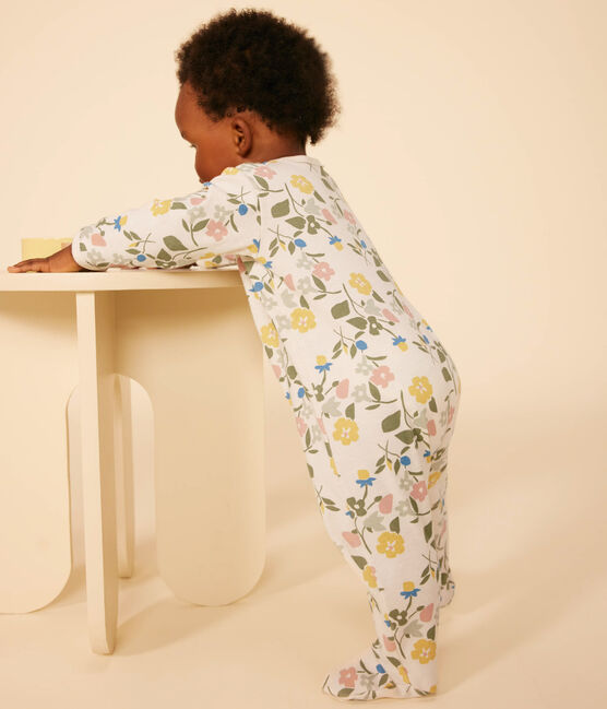 Babies' Floral Print Cotton Pyjamas AVALANCHE white/MULTICO