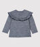 Babies' Wool/Cotton Blouse MEDIEVAL blue/MARSHMALLOW white
