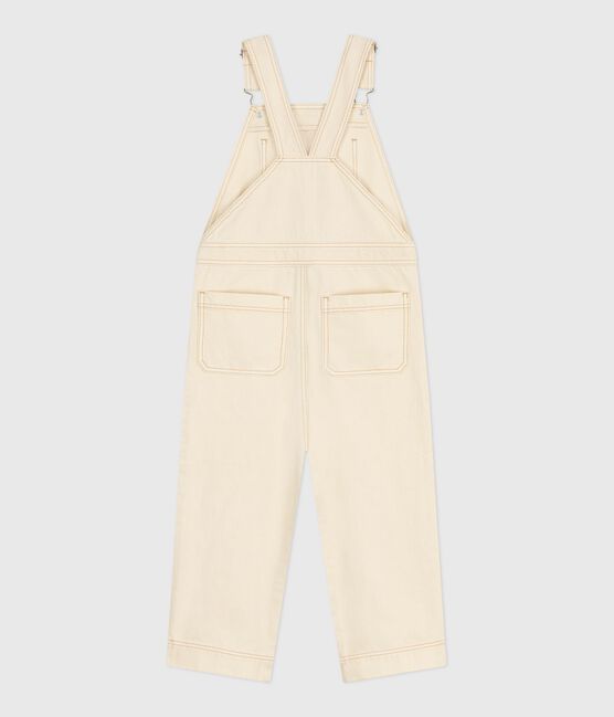 Children's plain denim dungarees MILK Ecru