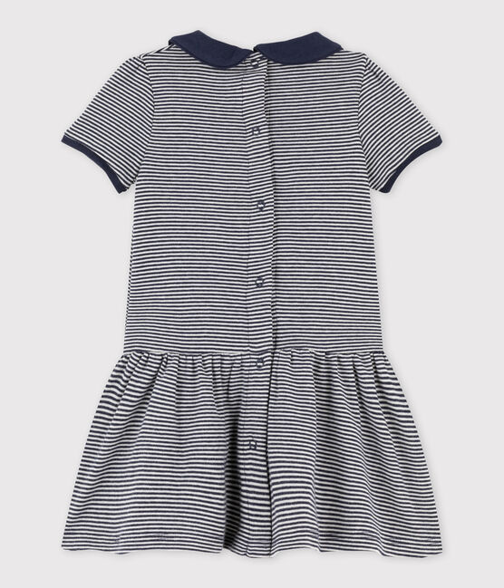 Baby girls' milleraies-striped dress SMOKING blue/COQUILLE beige