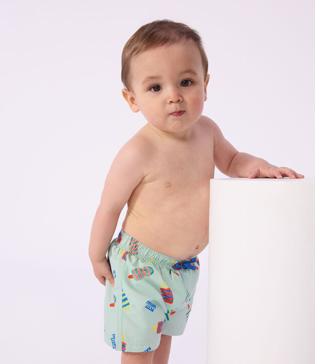 Babies' ice-cream print swim shorts blue/multicolor