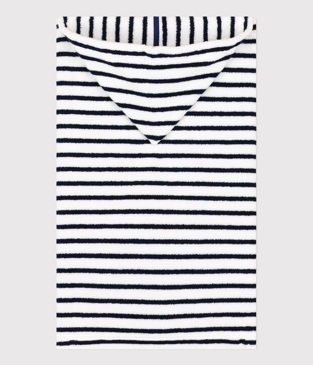 Babies' Striped Terry Bath Cape white/blue