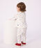 Babies' floral print cotton leggings MARSHMALLOW white/MULTICO white