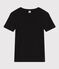 Women's Iconic plain short-sleeved rib knit T-shirt BLACK black
