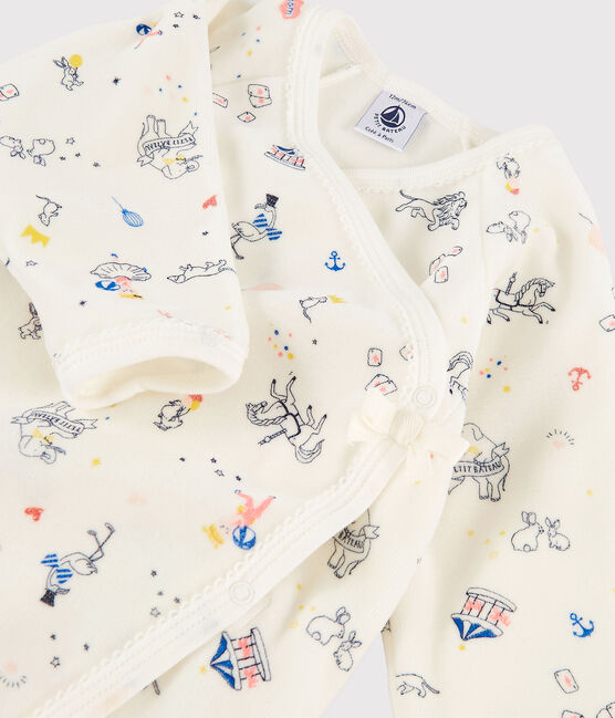 Baby Girls' Print Velour Sleepsuit MARSHMALLOW white/MULTICO white