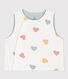 Babies' Reversible Heart Patterned Sleeveless Cotton Cardigan