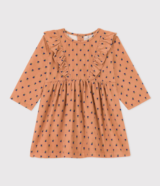 Babies' Long-Sleeved Velvet Dress pink/multicolor