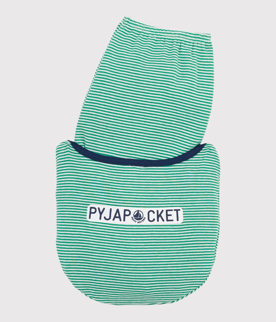 Boys' Green Pinstriped Ribbed Pyjamas PRADO green/MARSHMALLOW white