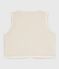 Babies' sleeveless cardigan in printed cotton poplin and sherpa MILK /MULTICO
