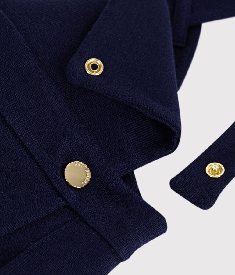 Babies' pleated cotton dress blue