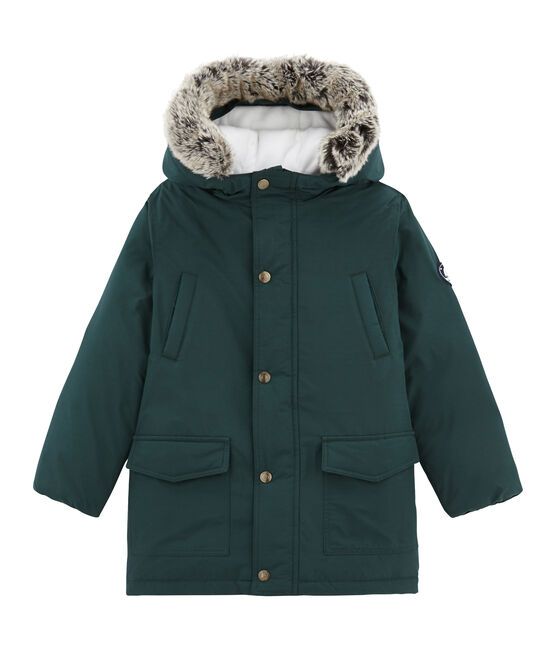 Boy's water resistant parka with feather and down filling SHERWOOD green