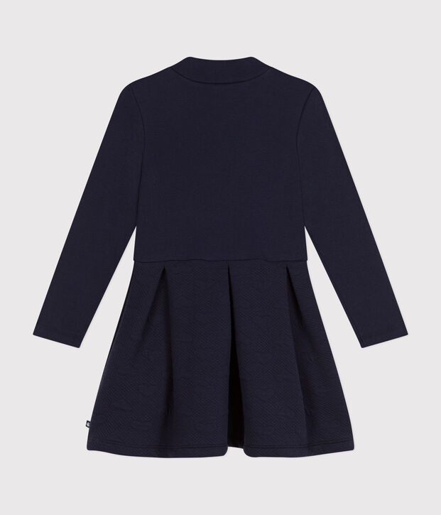 Girls' long-sleeved dress in two materials SMOKING