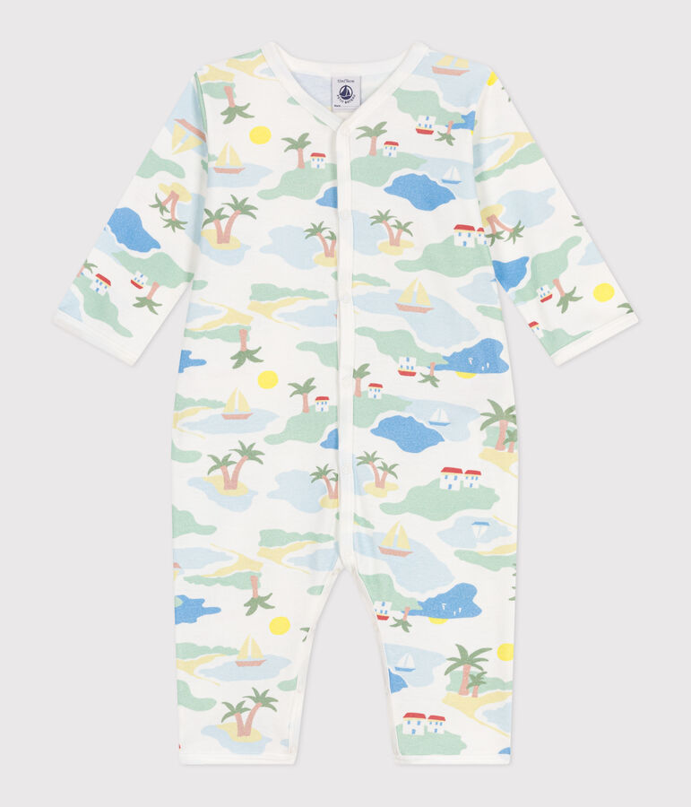 Babies' printed cotton footless pyjama suit white/multicolor