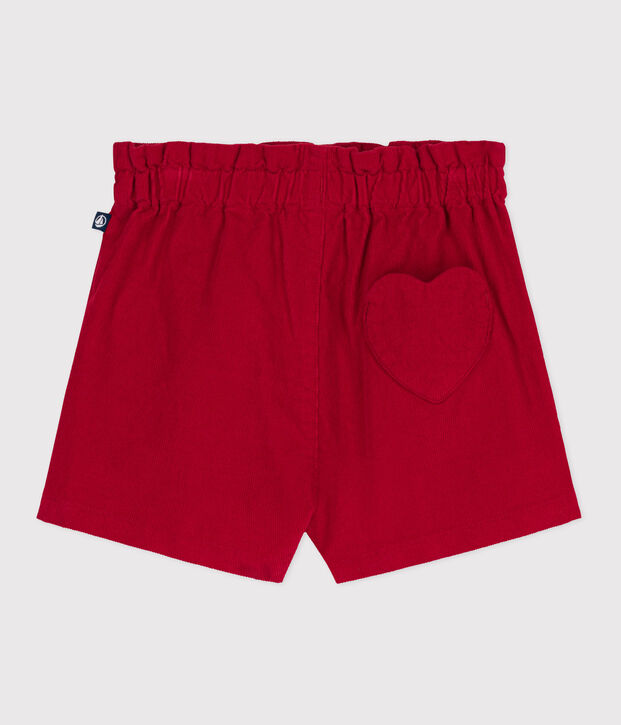 Babies' plain corduroy shorts red