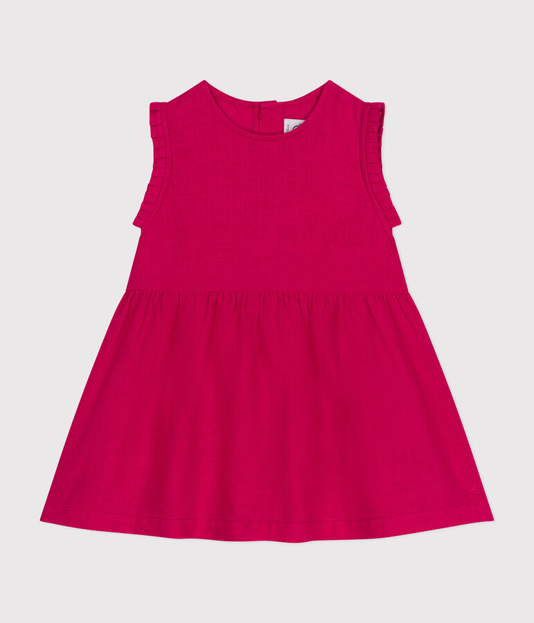 Babies' Sleeveless Linen Dress pink