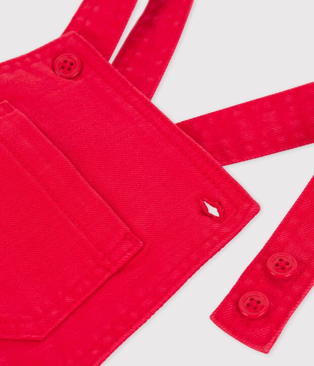 Babies' Coloured Denim Dungaree Shorts red