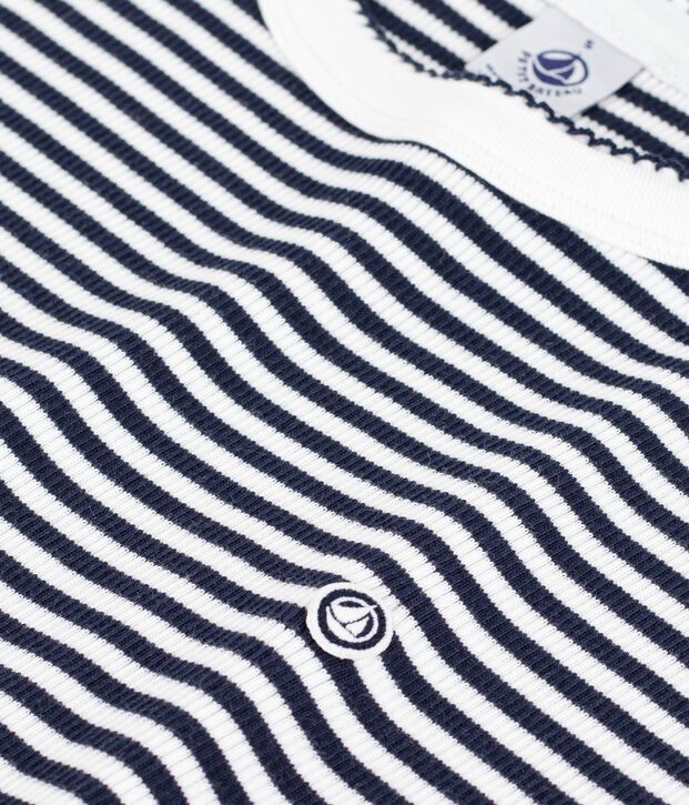 Women's short cotton dress blue/white