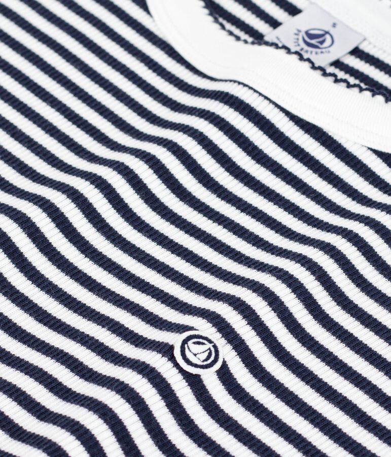 Women's short cotton dress blue/white