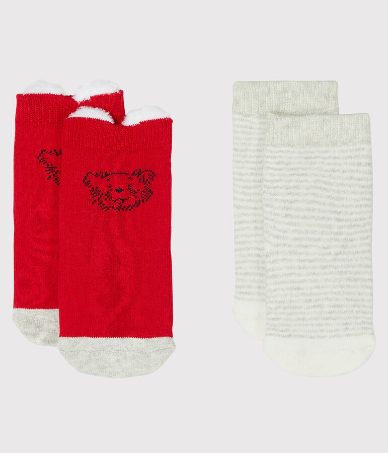 Unisex Babies' Socks - 2-Piece Set red