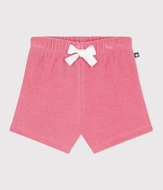 Babies' cotton terry shorts PEONIA pink
