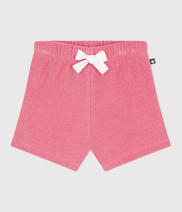 Babies' cotton terry shorts pink