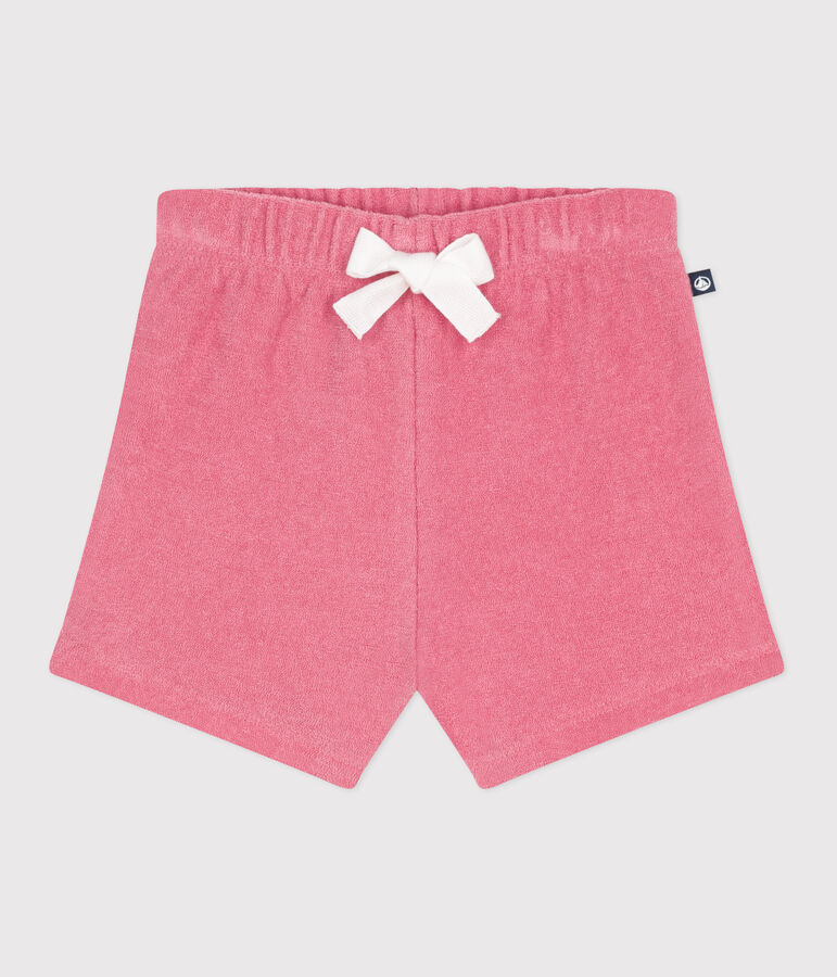 Babies' cotton terry shorts pink