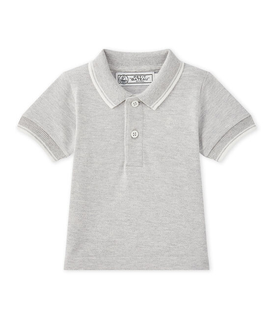 Baby boys' polo shirt BELUGA CHINE grey