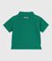 Babies' short-sleeved plain cotton/linen shirt green