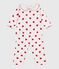 Babies' two-piece pyjamas printed with hearts MARSHMALLOW white/TERKUIT red