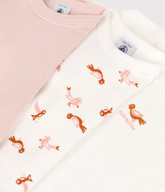 Babies' Bird Print Long-Sleeved Cotton Bodysuits - 3-Pack variante 1