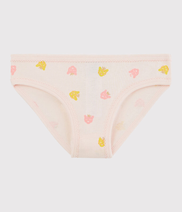 Girls' Cotton Knickers FLEUR pink/MULTICO white
