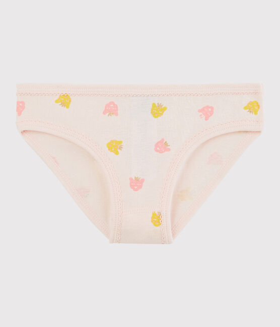 Girls' Cotton Knickers FLEUR pink/MULTICO white