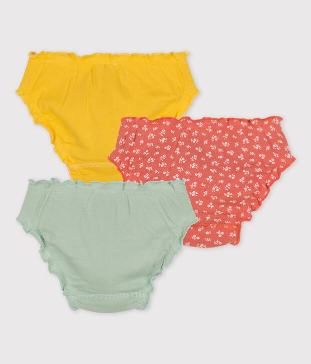 Girls' Floral Ruffled Cotton Briefs - 3-Pack multicolor