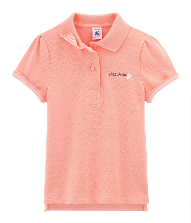 Girls' Short-sleeved Polo Shirt pink