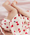 Babies' cotton baby dress with bloomers, printed with hearts red/red