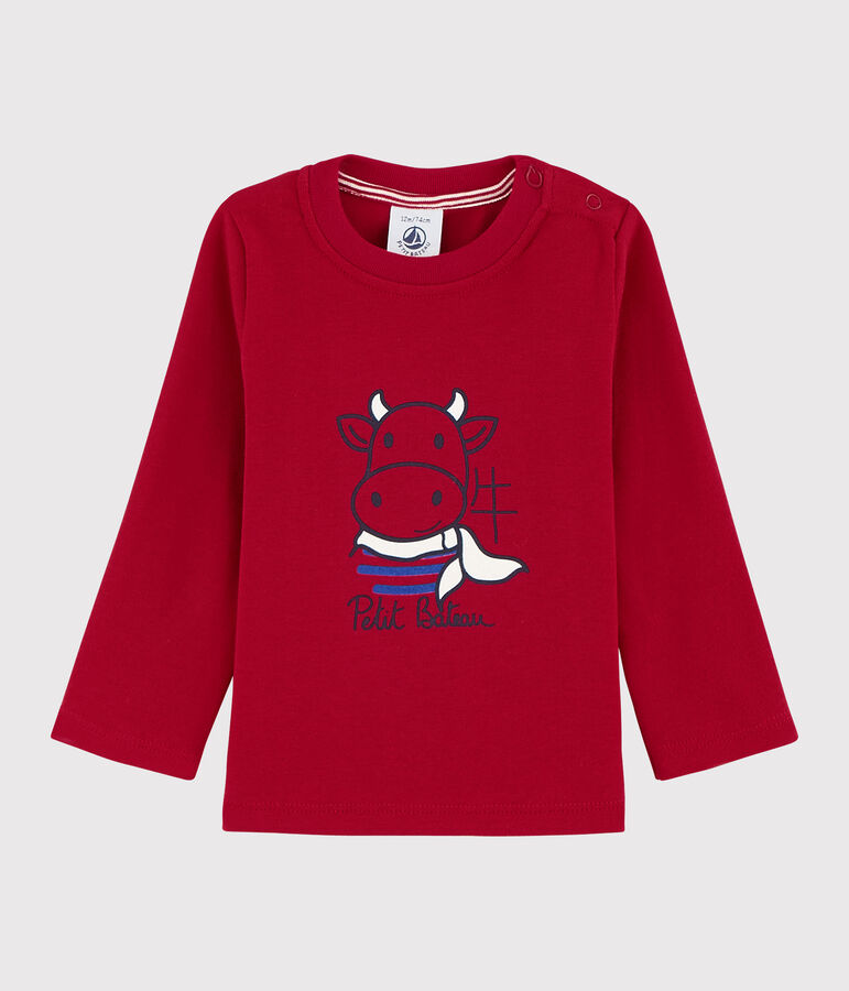 Baby Boys' Long-Sleeved Cotton T-shirt red