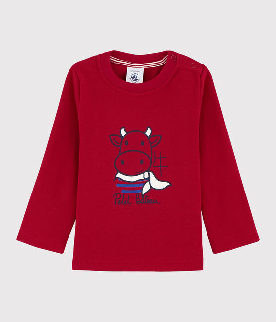 Baby Boys' Long-Sleeved Cotton T-shirt TERKUIT red