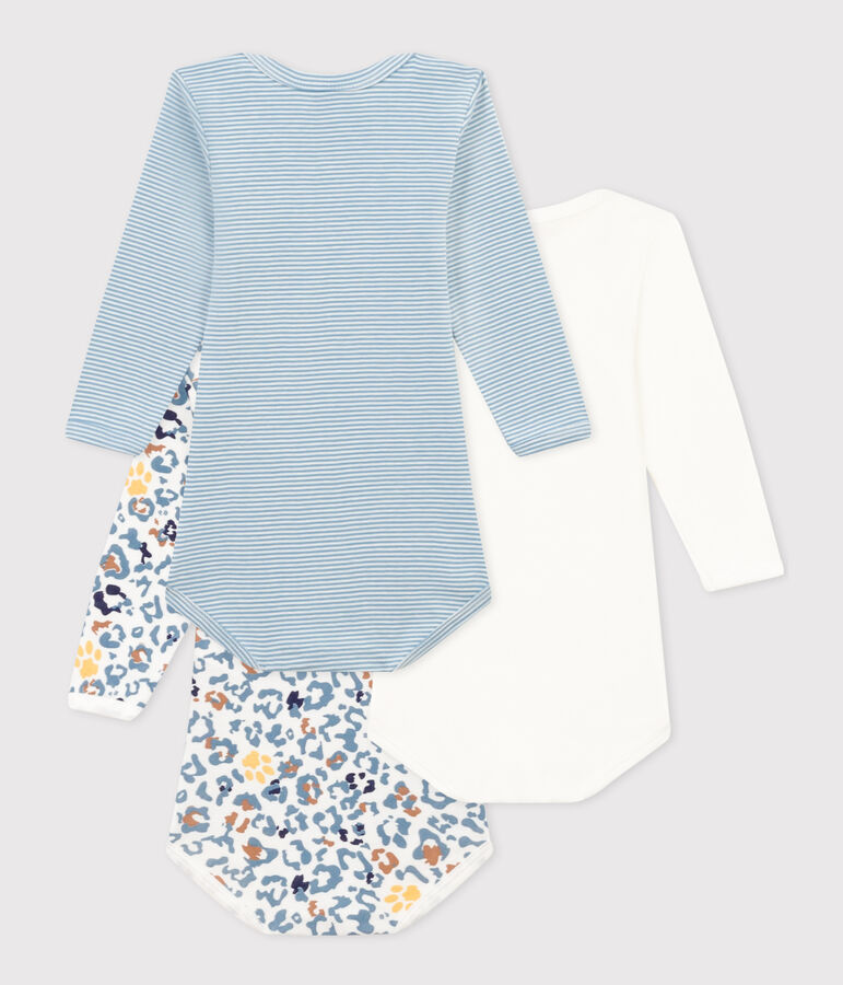 Babies' Long-Sleeved Cotton Bodysuits - 3-Pack multicolor