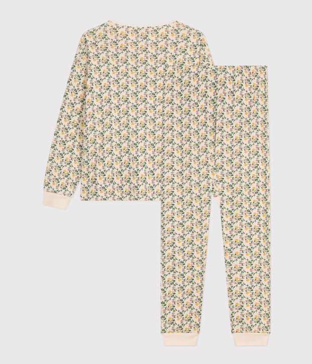 Women's Floral-pattern Cotton Pyjamas Ecru/multicolor