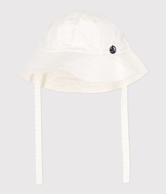 Babies' White Twill Sun Hat MARSHMALLOW white