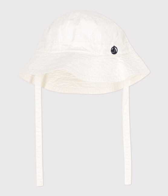 Babies' twill sunhat MARSHMALLOW white